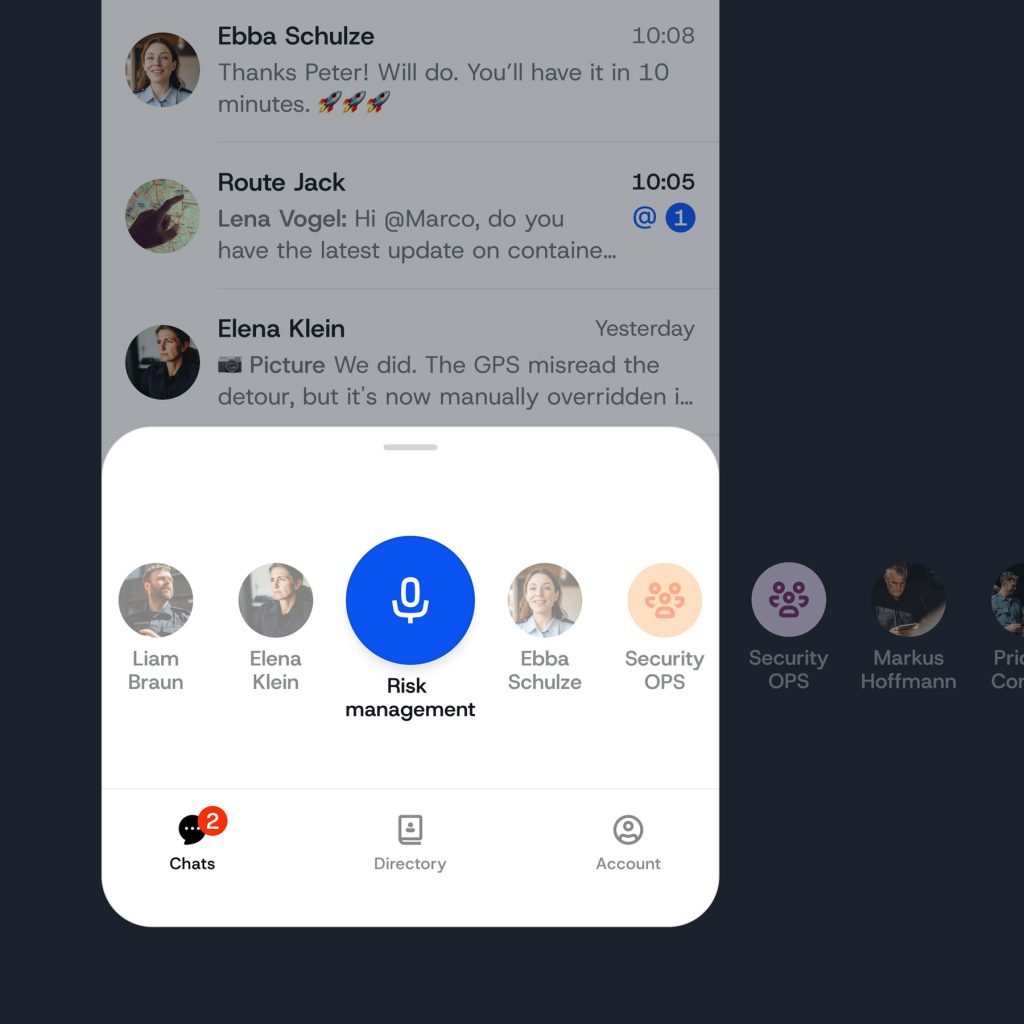 Funktionen push-to-talk