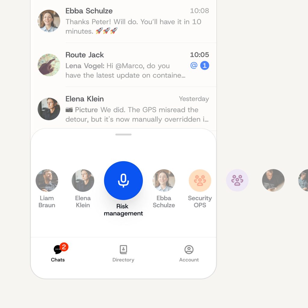 Funktionen Push-to-talk