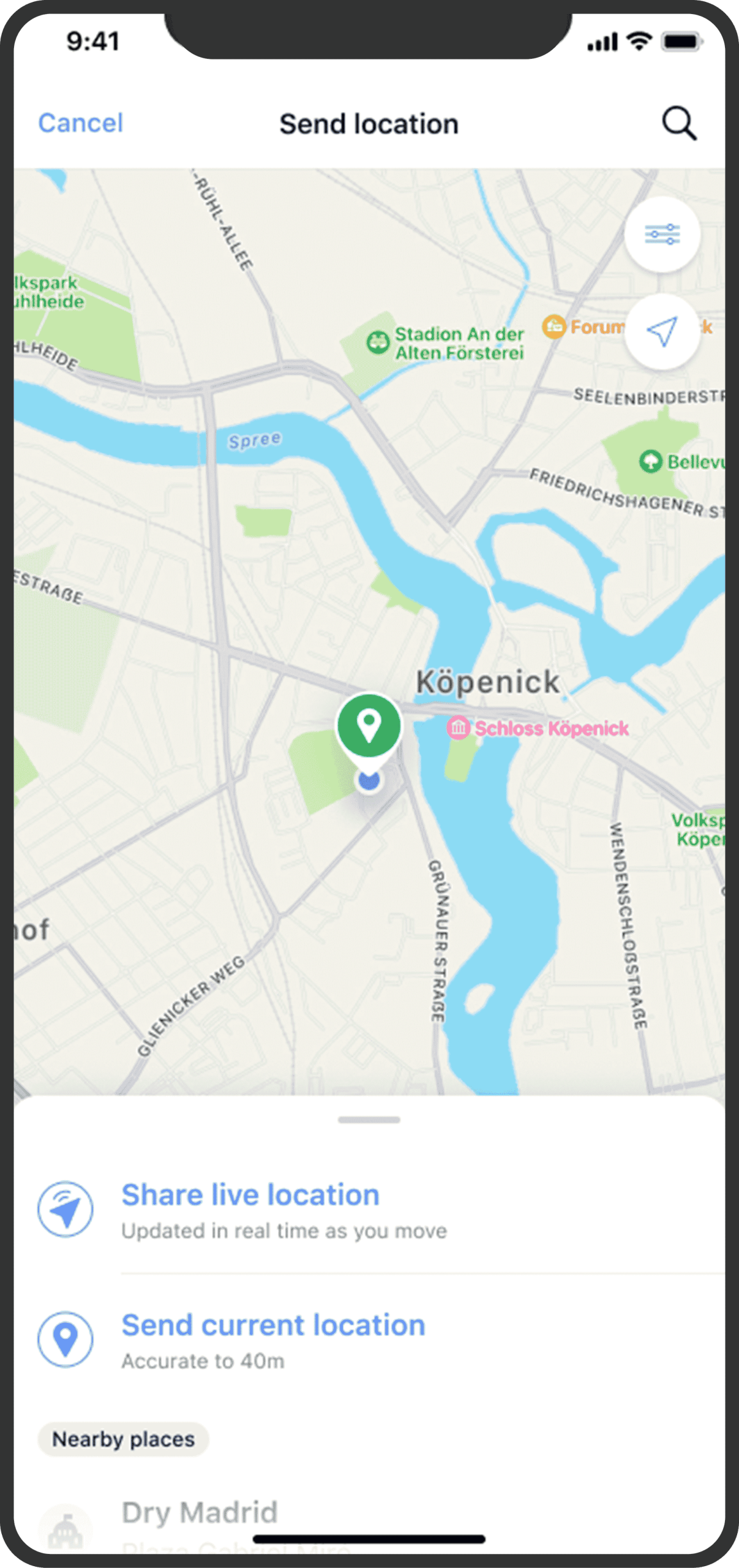 Live-Location-share-live-send-current