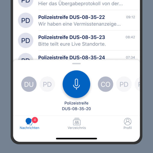 Push-to-Talk Chat-Auswahl
