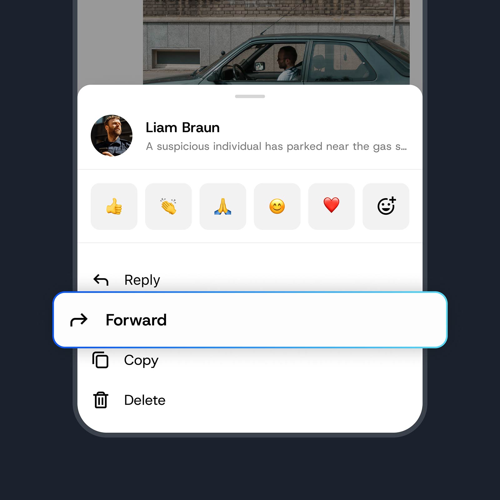Empfangene Nachricht weiterleiten