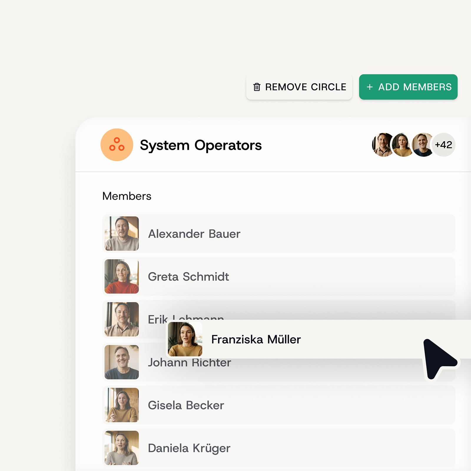 Kreise vorkonfigurieren