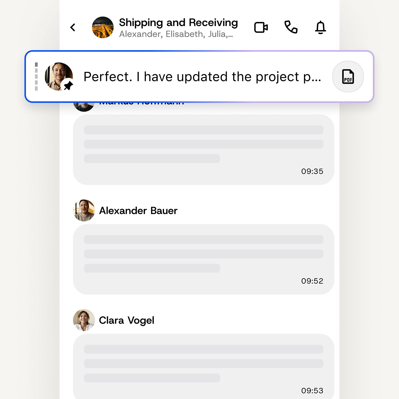 Nachrichten anheften