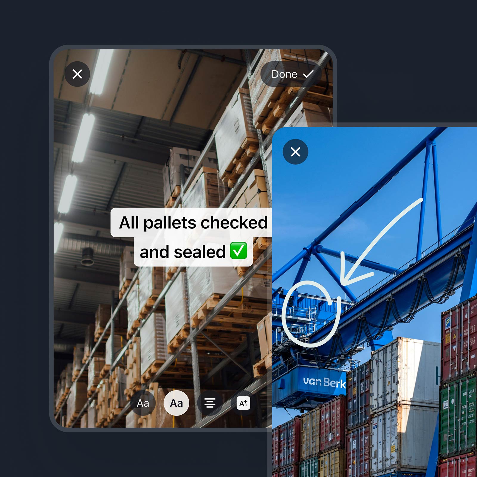 Zeichnen und Text auf Bildern vor dem Senden hinzufügen