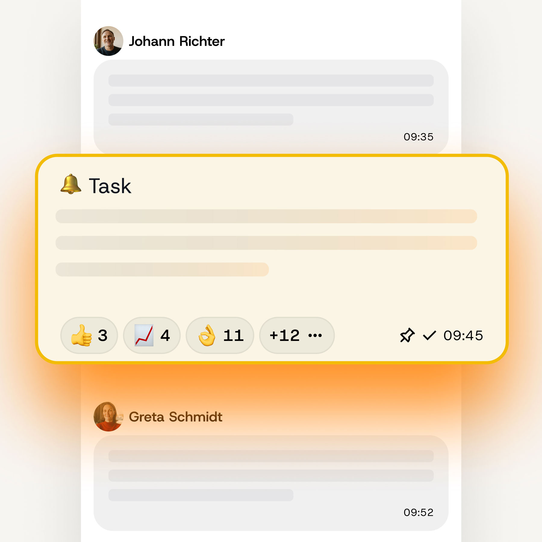 Markierte Nachricht in Gelb