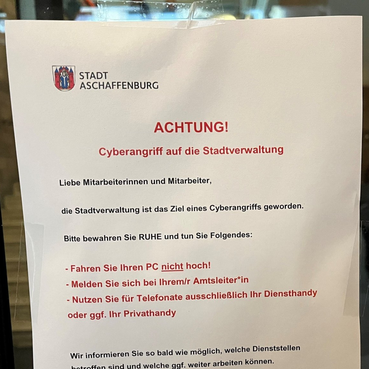 digitale-stadtentwicklung-it-ausfall-aschaffenburg IT-Ausfall Stadt Aschaffenburg