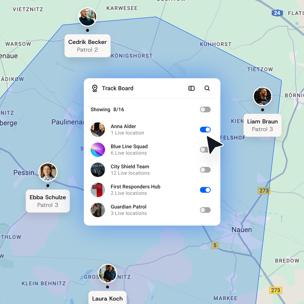 Teamwire Track Board: Der zentrale Überblick für alle Live-Standorte